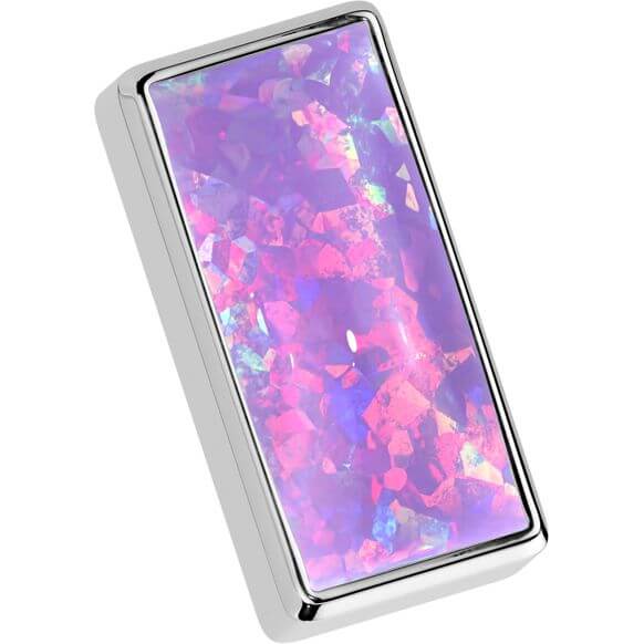 Tytan nakrętka prostokątny opal w oprawie bezel push-in - Image 6