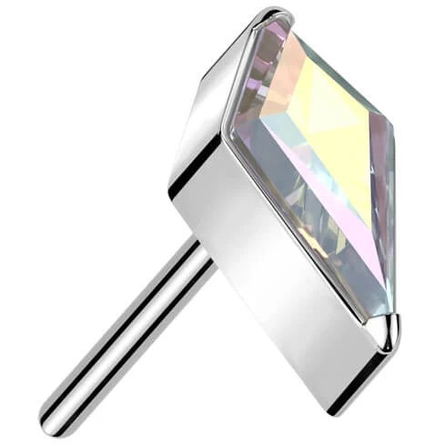 Tytan kształt diamentu opal cyrkonia push-in - Image 2