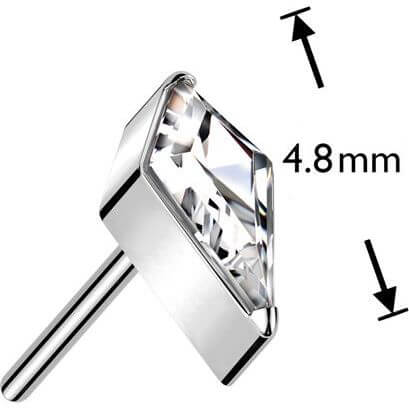 Tytan kształt diamentu opal cyrkonia push-in - Image 9