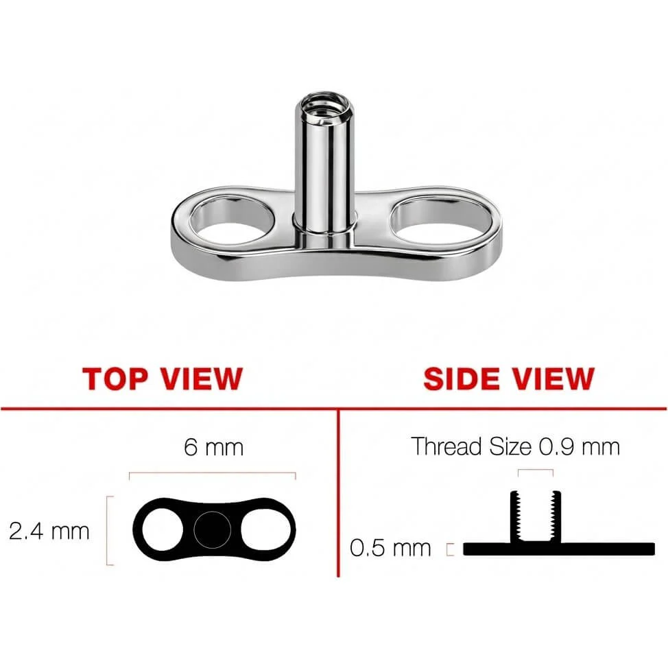 Tytan stopka 2 dziurki wysokość 2mm, 2.5mm i 3mm gwint wewnętrzny - Image 3