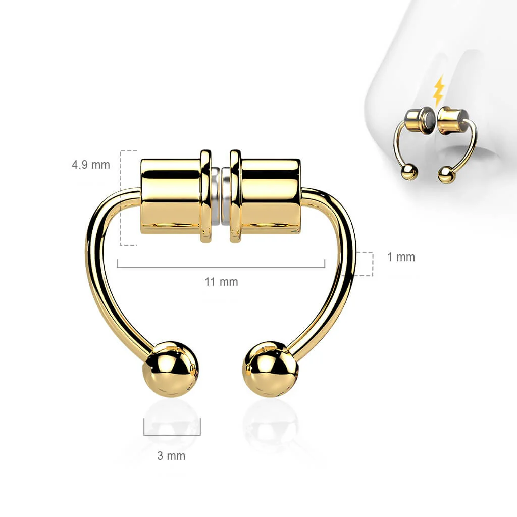 Fake piercing do nosa magnes septum magnes - Image 9