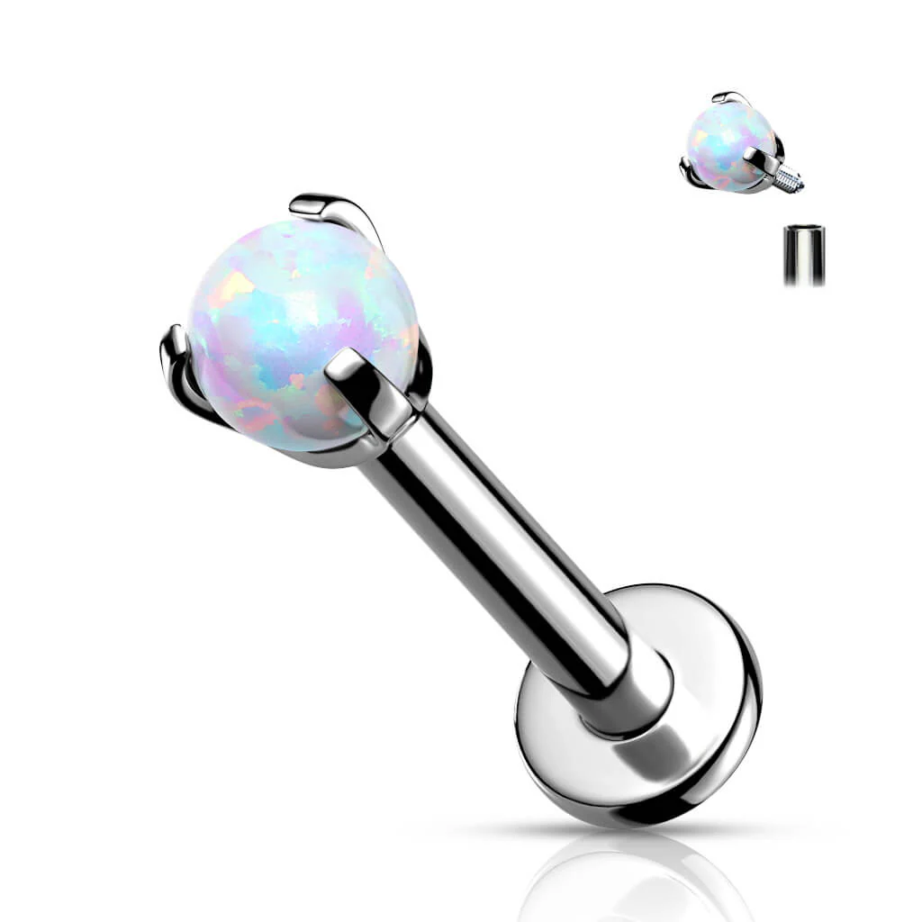 Tytan labret kulka opal srebrny gwint wewnętrzny - Image 6