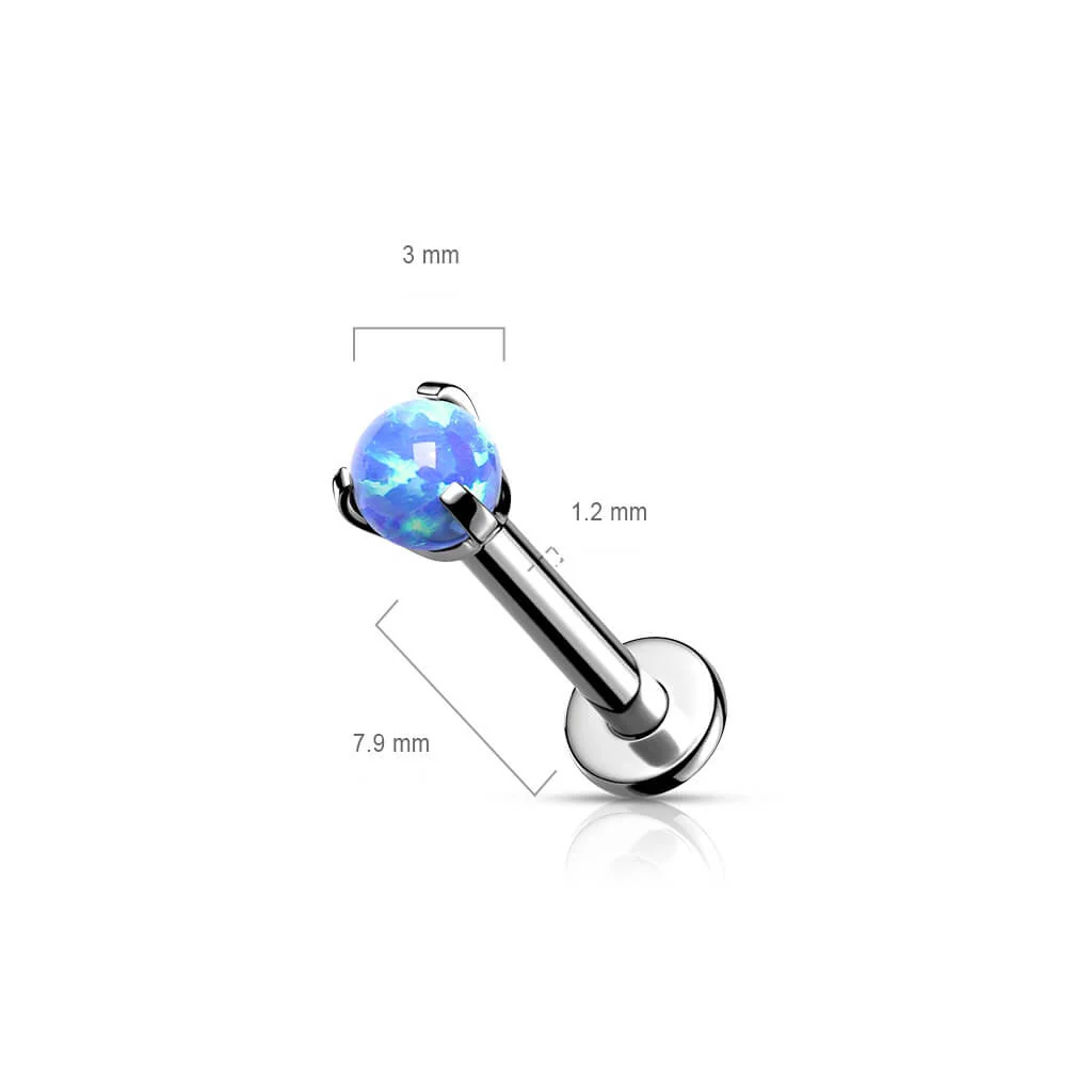 Tytan labret kulka opal srebrny gwint wewnętrzny - Image 9