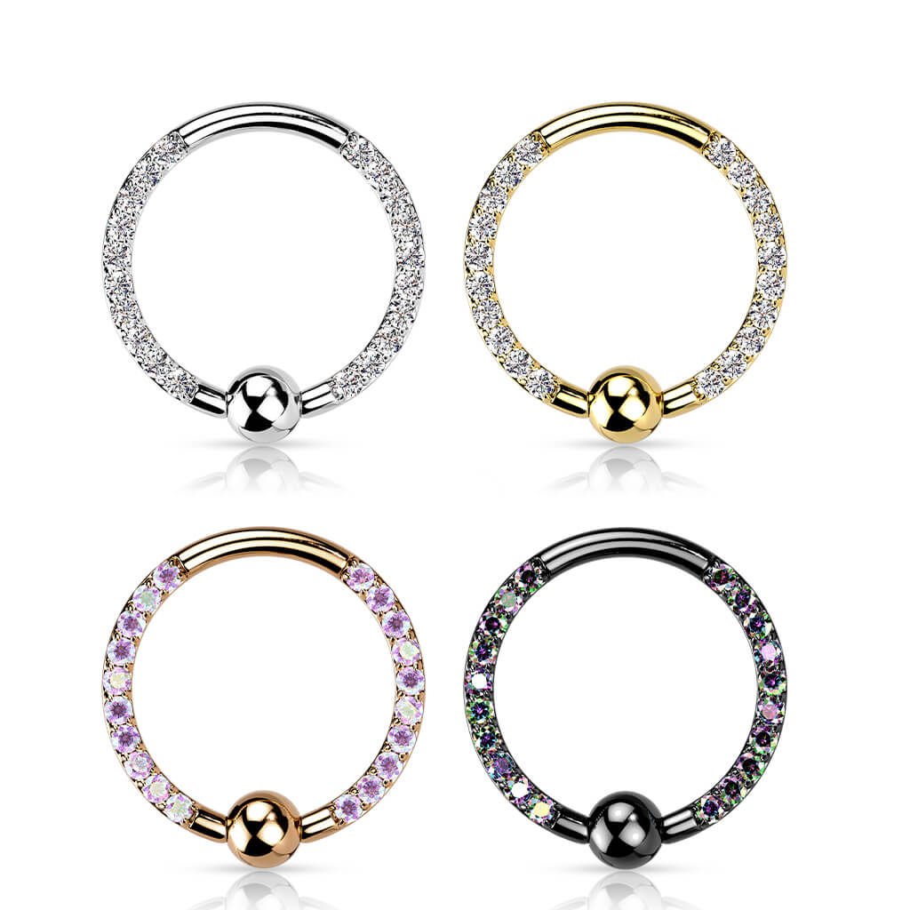 Tytan kółko z kulką cyrkonia zapięcie captive bead - Image 2