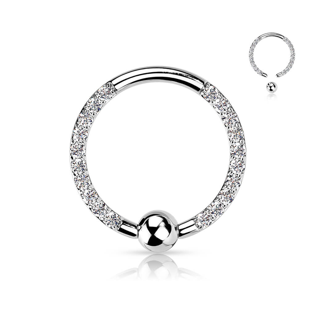 Tytan kółko z kulką cyrkonia zapięcie captive bead - Image 3