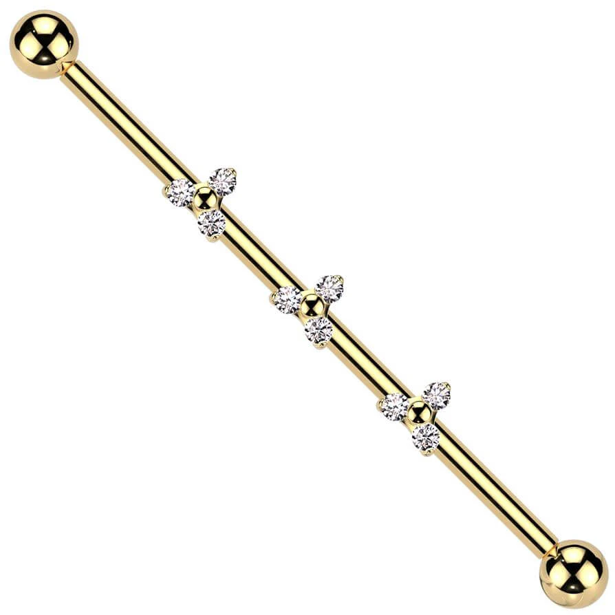 Tytan sztanga industrial triquetra cyrkonia push-in