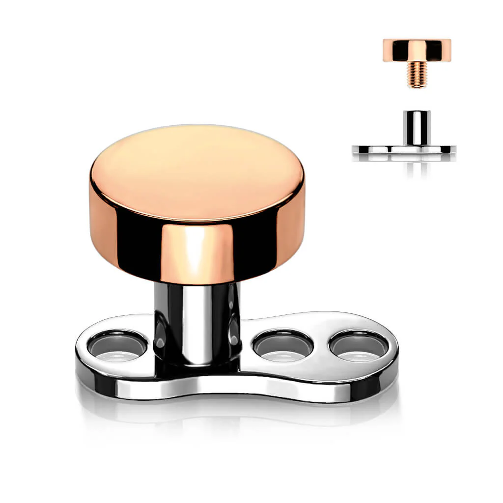 Tytan microdermal stopka z 3 dziurkami wysokość 2mm płaska nakrętka gwint wewnętrzny - Image 6