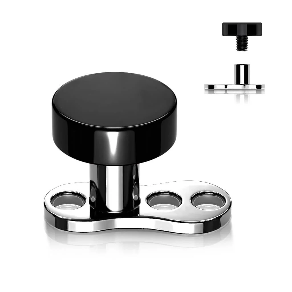 Tytan microdermal stopka z 3 dziurkami wysokość 2mm płaska nakrętka gwint wewnętrzny - Image 8