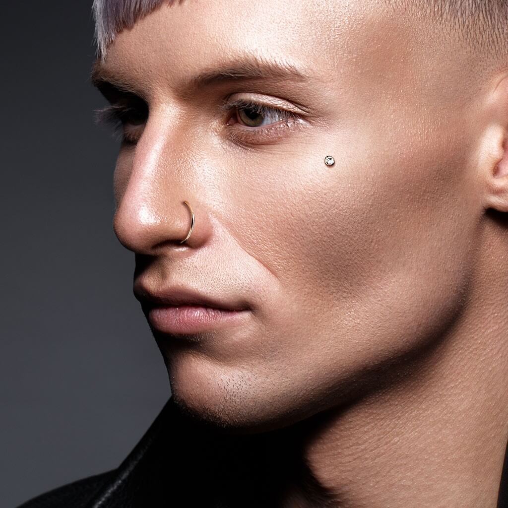 Tytan microdermal stopka z 3 dziurkami wysokość 2mm nakrętka cyrkonia płaska gwint wewnętrzny - Image 3