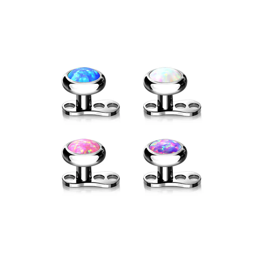 Tytan microdermal stopka z 3 dziurkami wysokość 2mm nakrętka opal płaski gwint wewnętrzny - Image 2