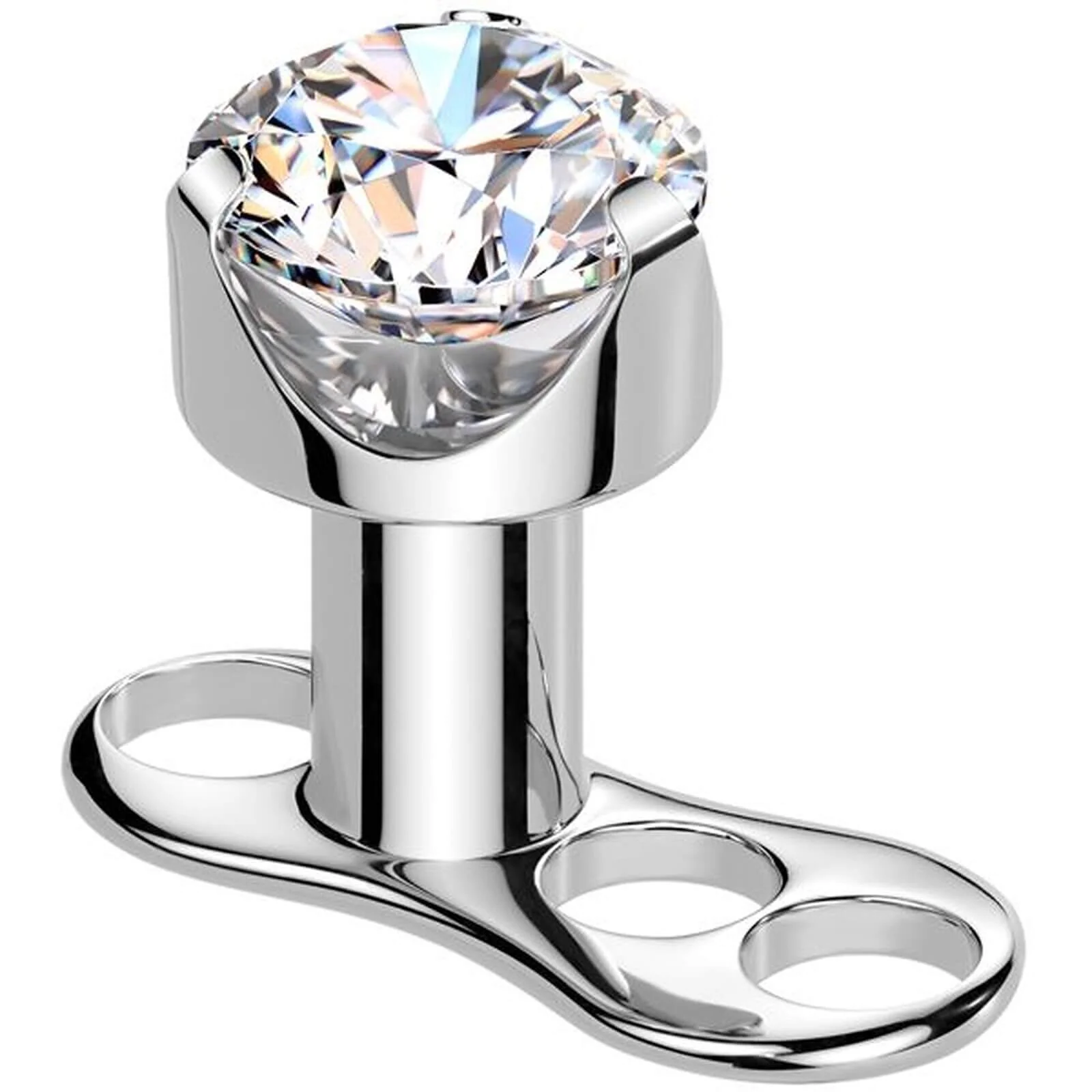 Tytan microdermal 2.5mm cyrkonia w łapkach gwint wewnętrzny