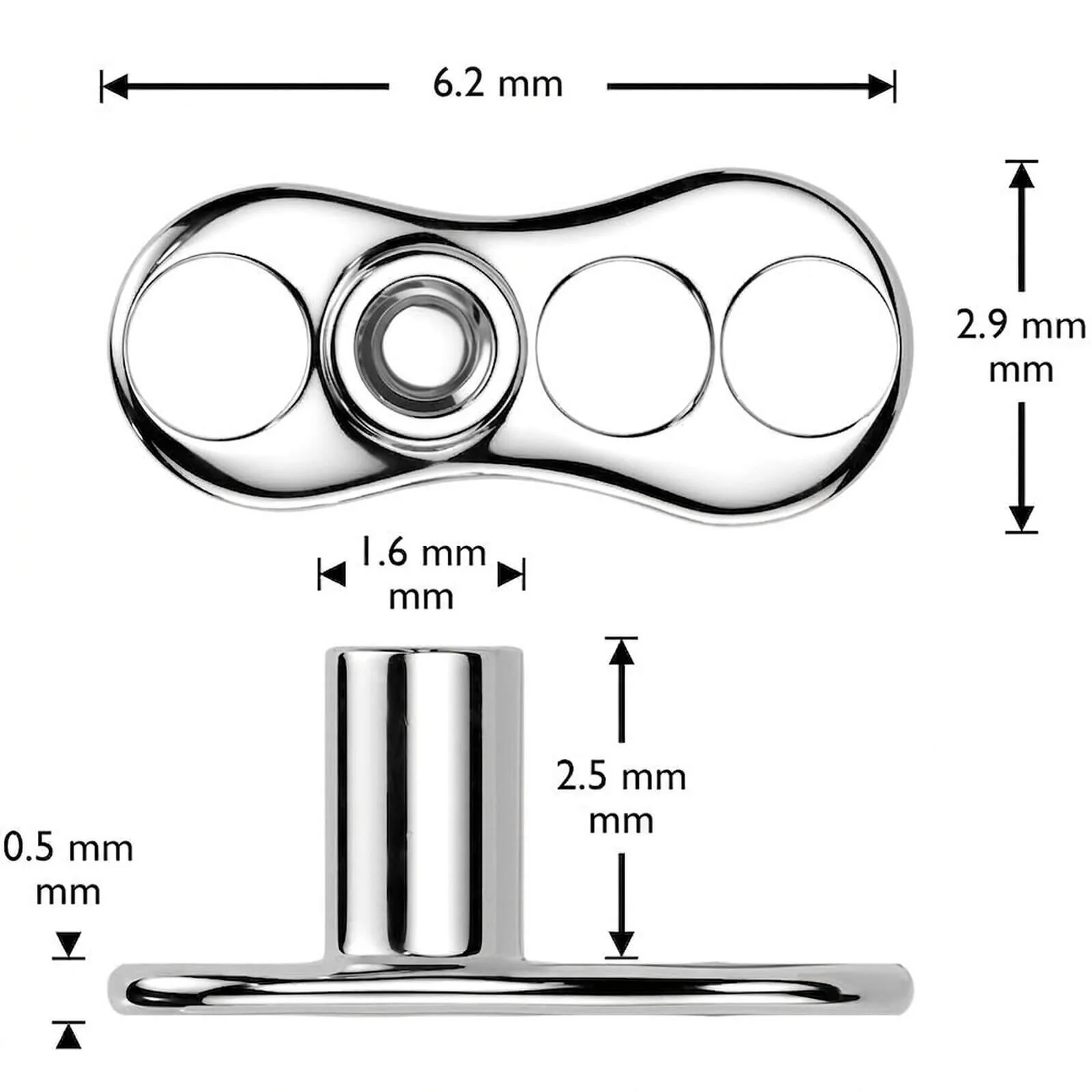 Tytan microdermal 2.5mm cyrkonia w łapkach gwint wewnętrzny - Image 2