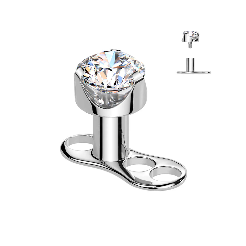 Tytan microdermal 2.5mm cyrkonia w łapkach gwint wewnętrzny - Image 3