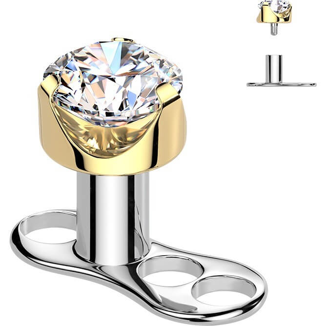 Tytan microdermal 2.5mm cyrkonia w łapkach gwint wewnętrzny - Image 5