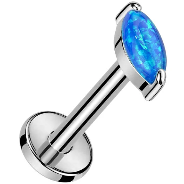 Tytan labret opal szlif markizowy gwint wewnętrzny - Image 3