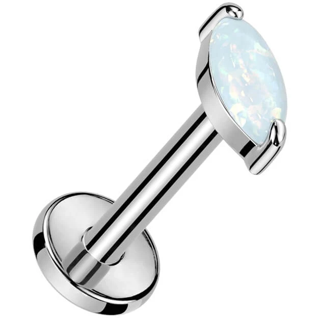 Tytan labret opal szlif markizowy gwint wewnętrzny - Image 4