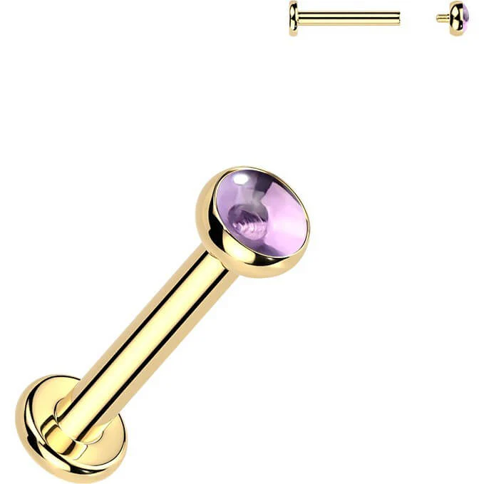 Tytan labret kamień naturalny gwint wewnętrzny - Image 2