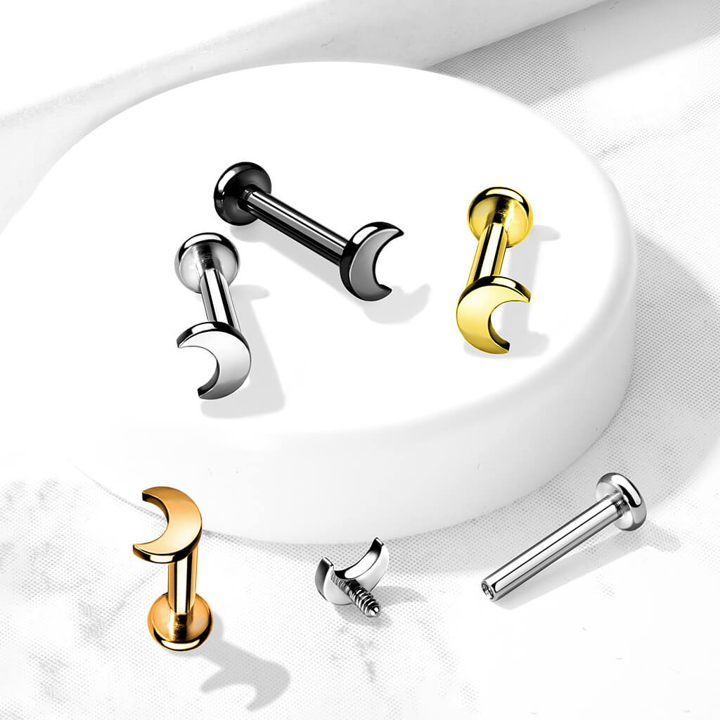 Tytan labret księżyc płaski gwint wewnętrzny - Image 4