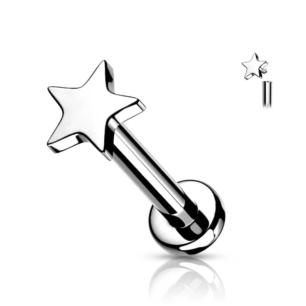 Tytan labret gwiazdka płaski gwint wewnętrzny - Image 7
