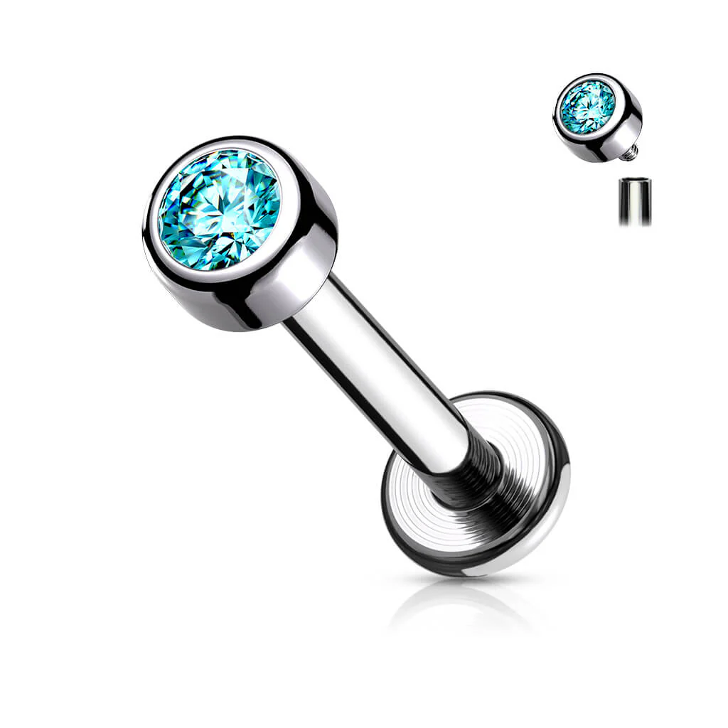 Tytan labret okrągła cyrkonia gwint wewnętrzny - Image 9