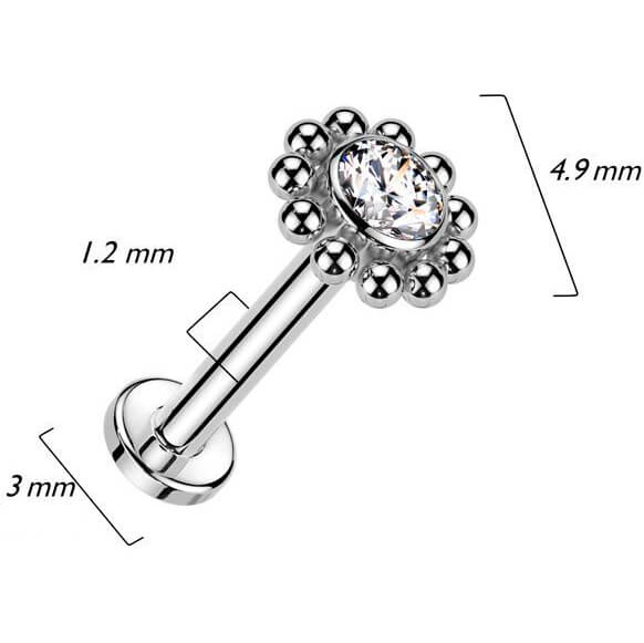Tytan labret koraliki cyrkonia gwint wewnętrzny - Image 5