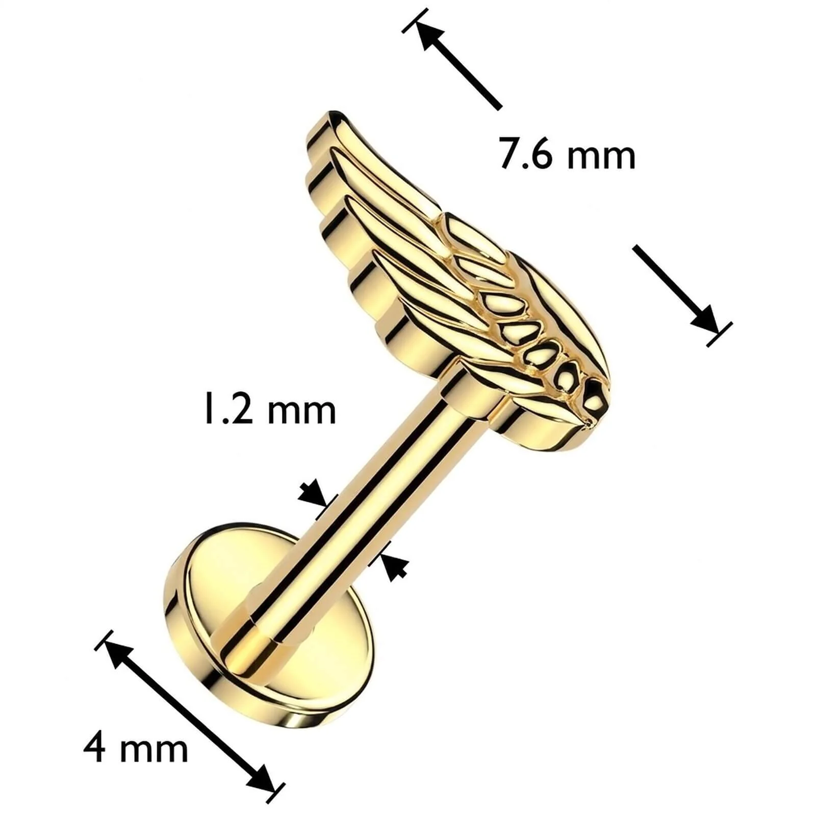 Tytan labret skrzydło anioła gwint wewnętrzny - Image 4