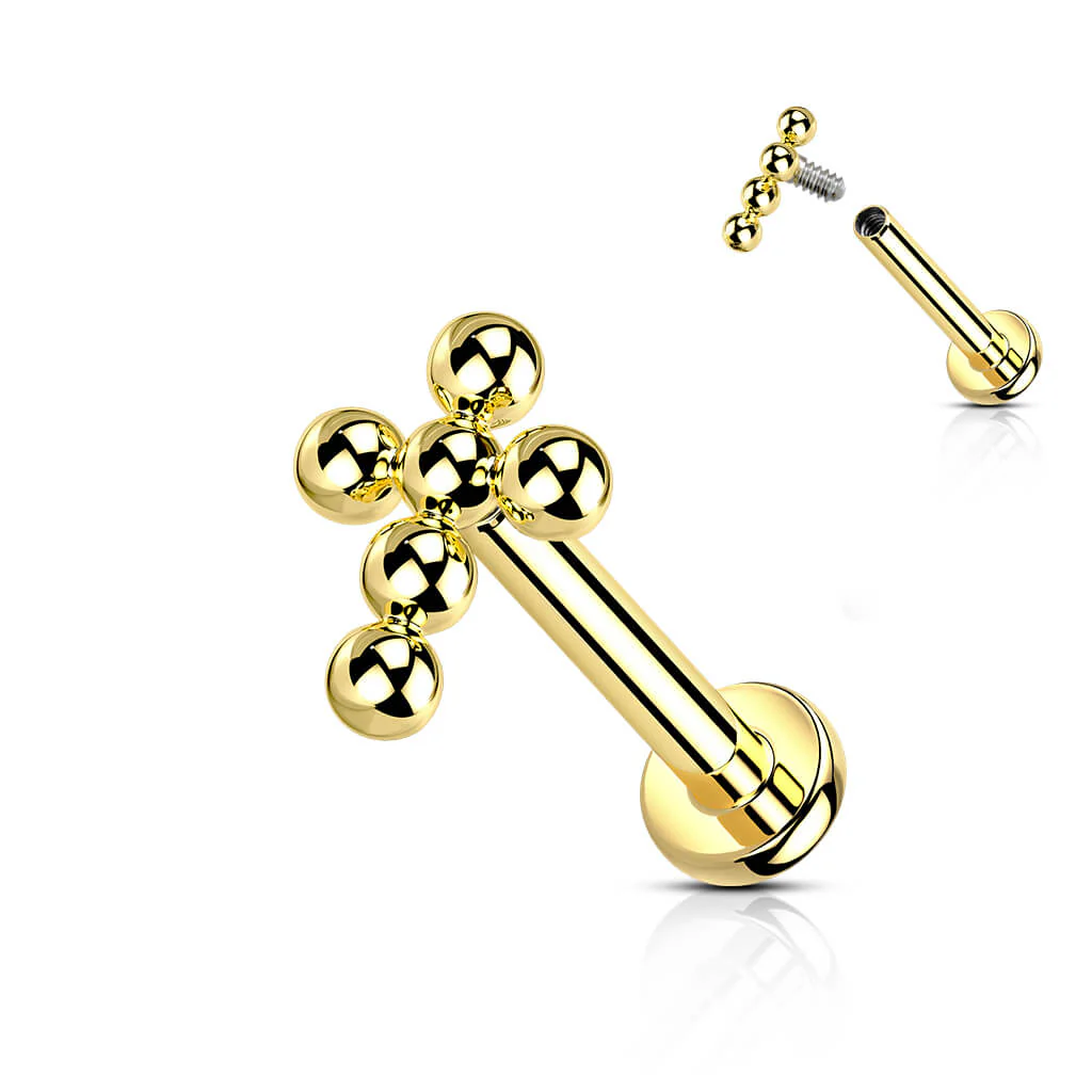 Tytan labret krzyż gwint wewnętrzny - Image 4