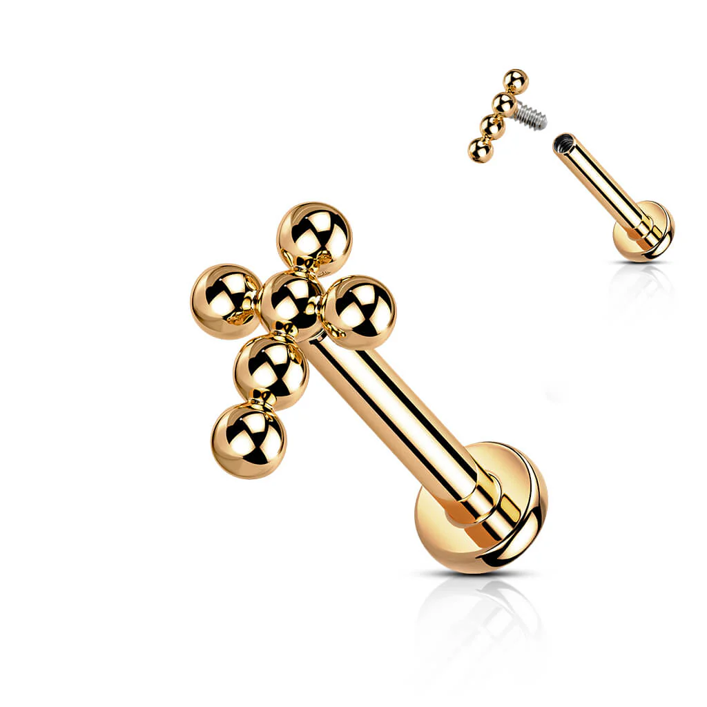 Tytan labret krzyż gwint wewnętrzny - Image 6