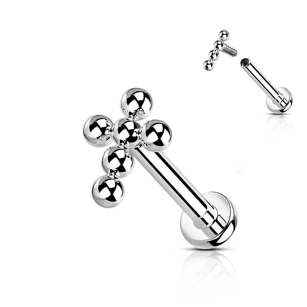 Tytan labret krzyż gwint wewnętrzny - Image 7