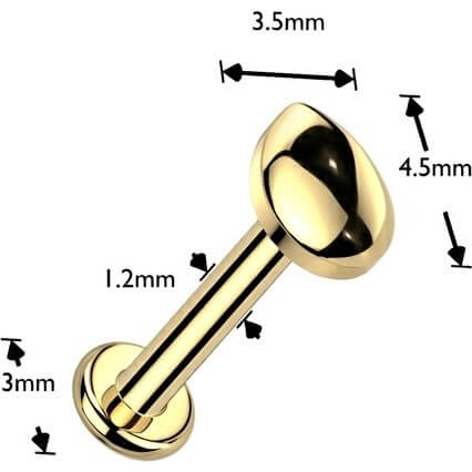 Tytan labret łezka gwint wewnętrzny - Image 3