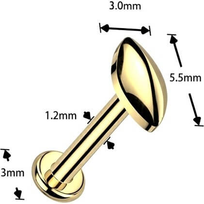 Tytan labret łezka gwint wewnętrzny - Image 2