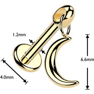 Tytan labret wiszący półksiężyc gwint wewnętrzny - Image 2