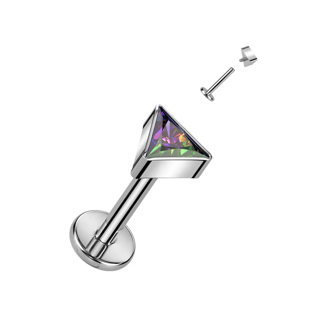 Tytan labret cyrkonia trójkąt gwint wewnętrzny - Image 5