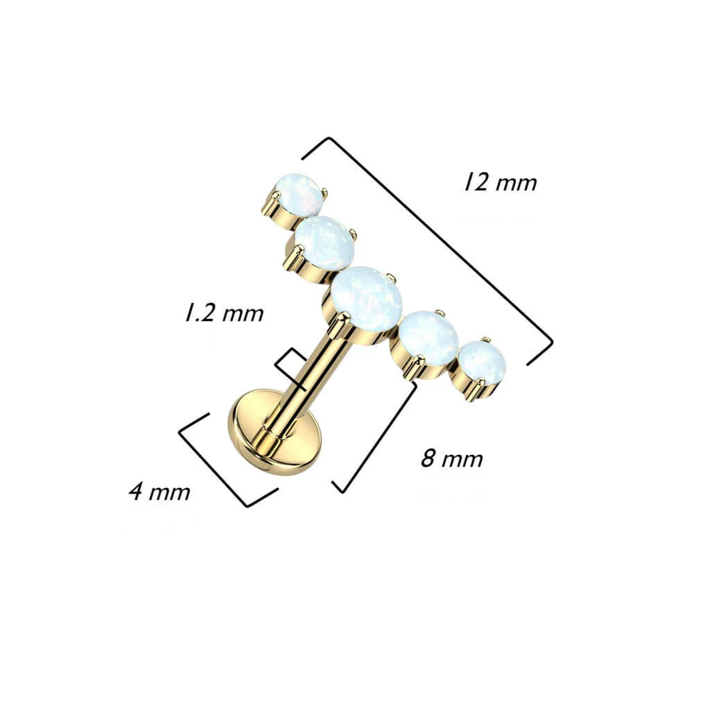 Tytan labret opal zaokrąglony gwint wewnętrzny - Image 6