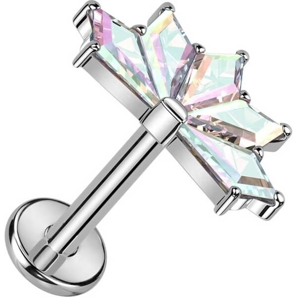Tytan labret wachlarz cyrkonia gwint wewnętrzny - Image 2