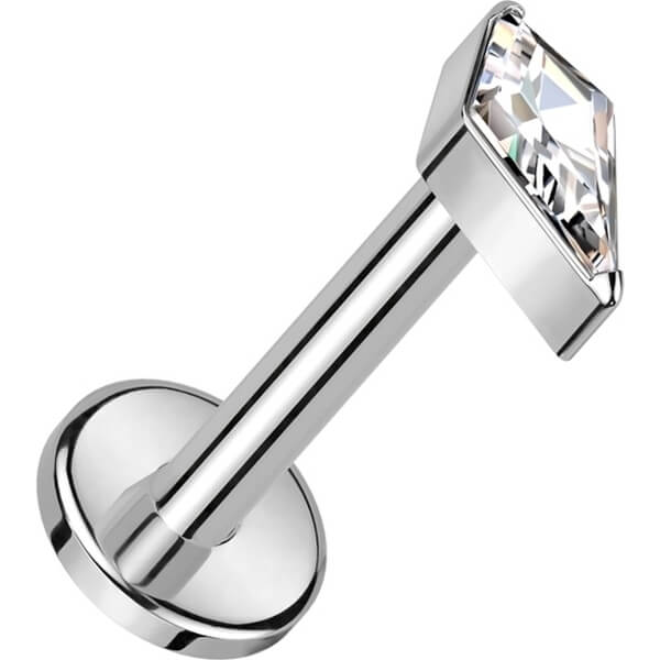 Tytan labret cyrkonia w kształcie diamentu gwint wewnętrzny - Image 2