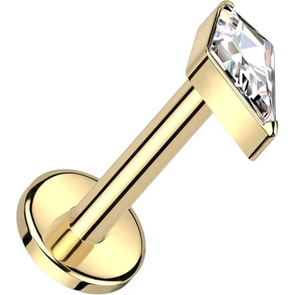 Tytan labret cyrkonia w kształcie diamentu gwint wewnętrzny - Image 4