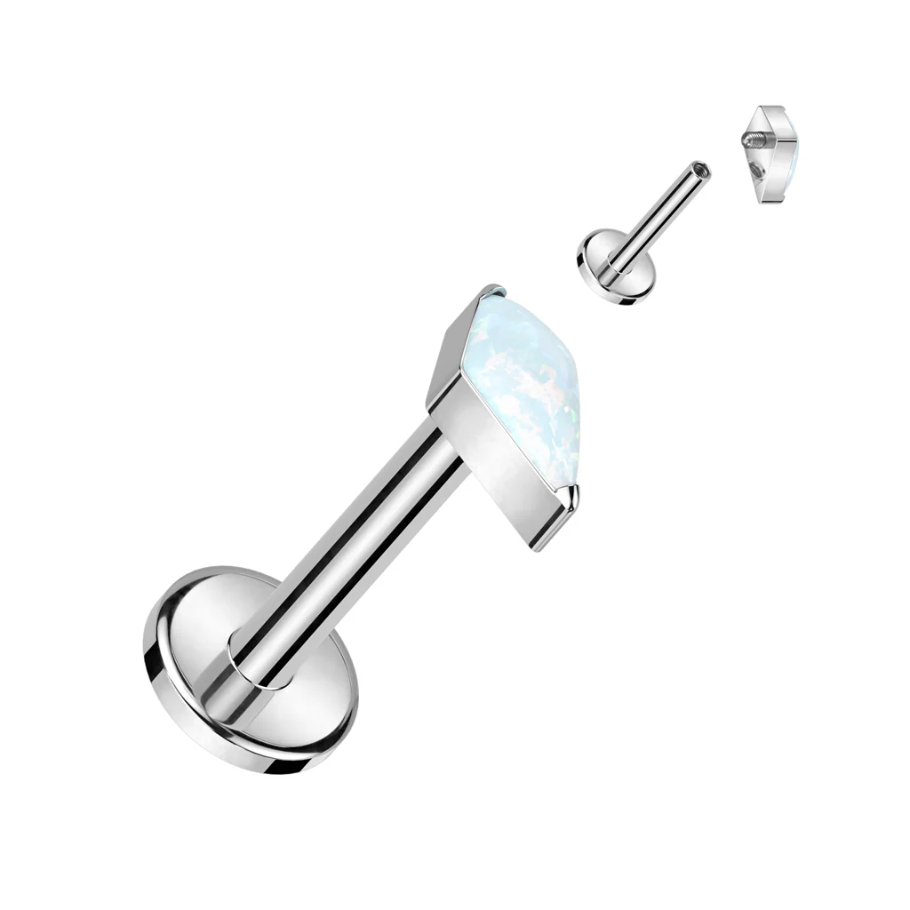 Tytan labret cyrkonia w kształcie diamentu gwint wewnętrzny - Image 6