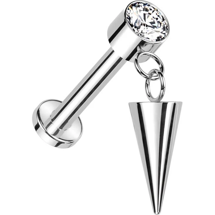 Tytan labret stożek cyrkonia gwint wewnętrzny - Image 4