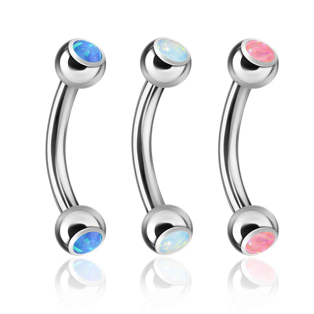 Kolczyk do brwi kulka opal, 3 sztuki - Image 2