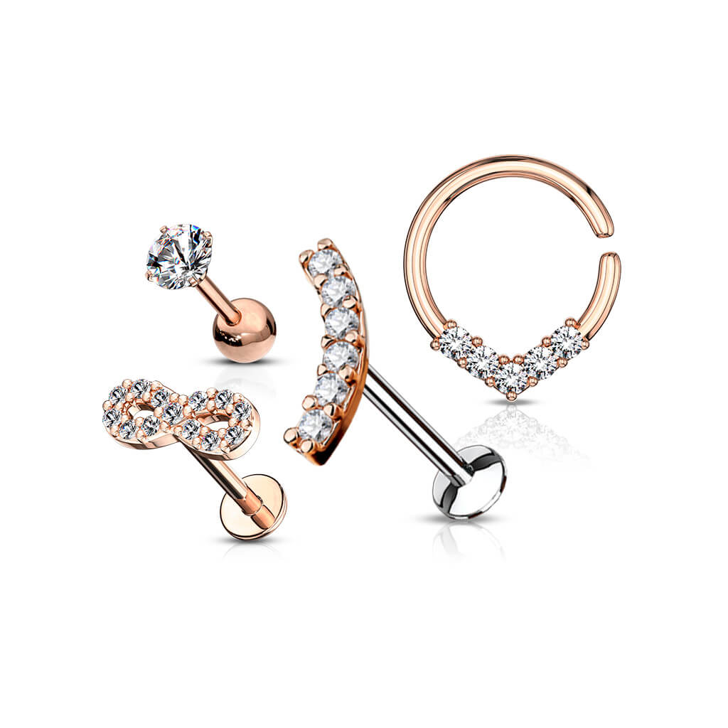Sztanga zestaw labret kółko kolczyk rozginany, 4 sztuki - Image 5