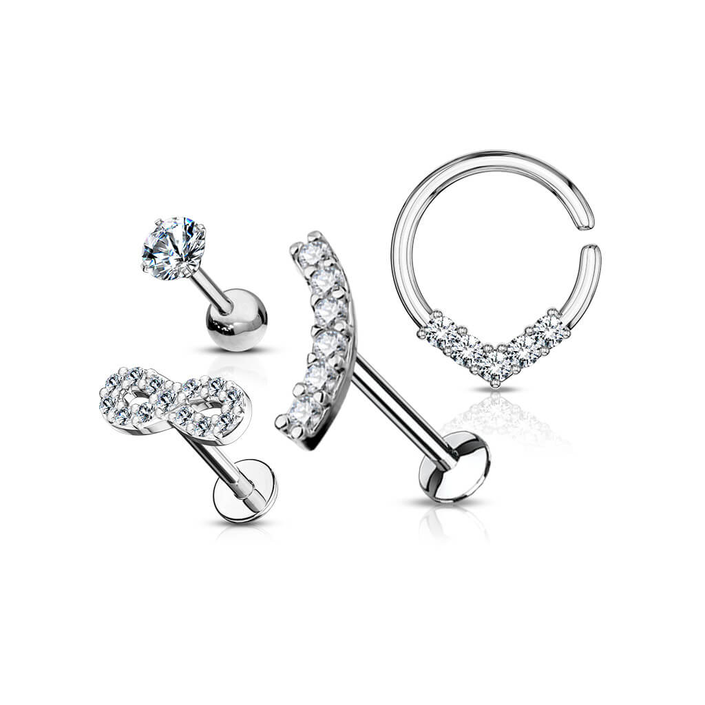 Sztanga zestaw labret kółko kolczyk rozginany, 4 sztuki - Image 6