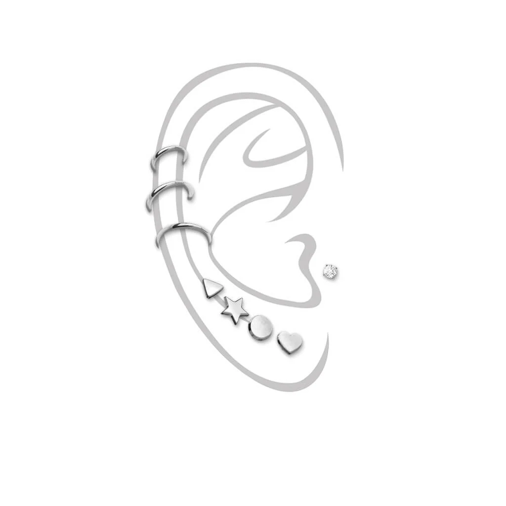 Pakiet zestaw kolczyków labret kółko, 8 sztuk - Image 3