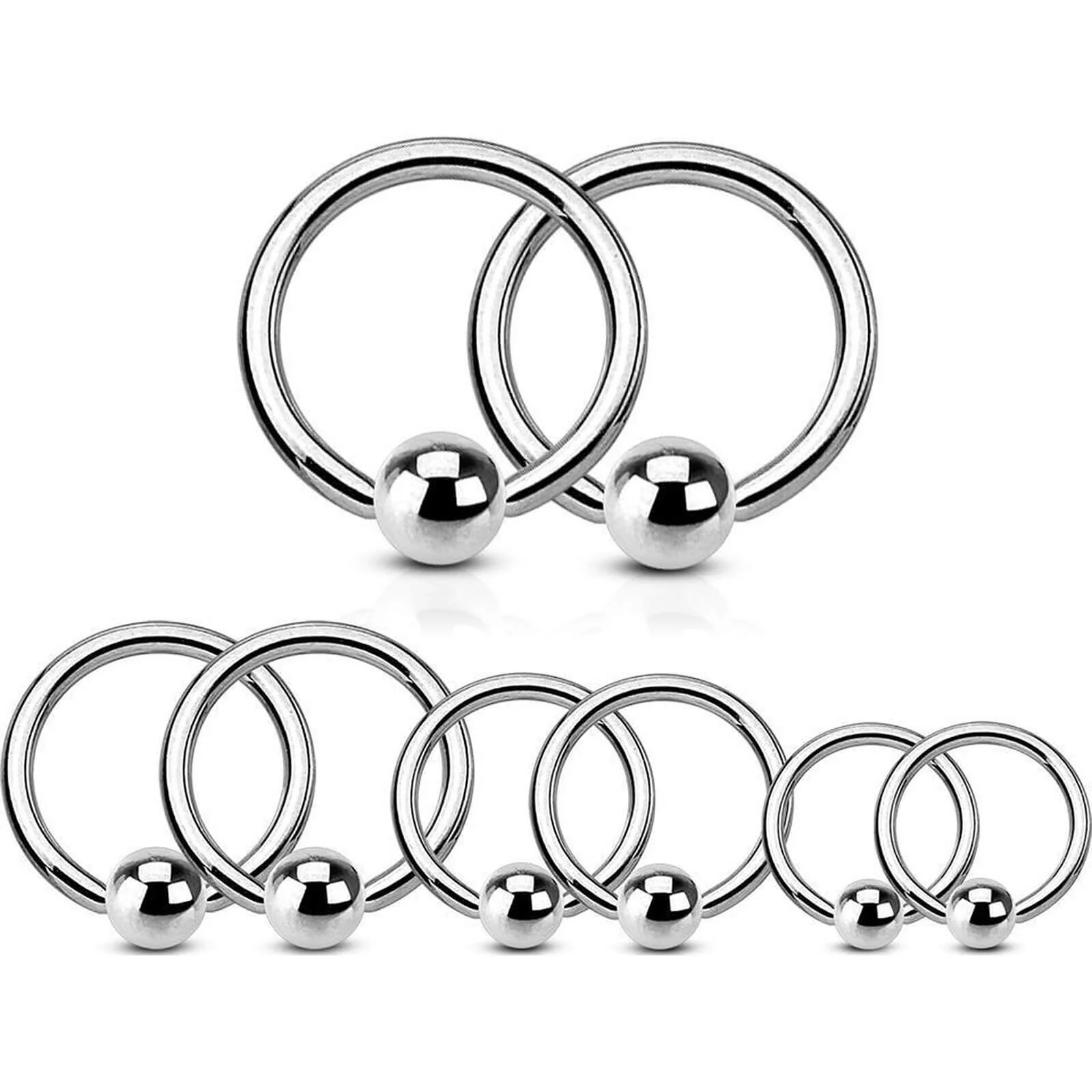Kółko z kulką zapięcie captive bead, 4 s pars
