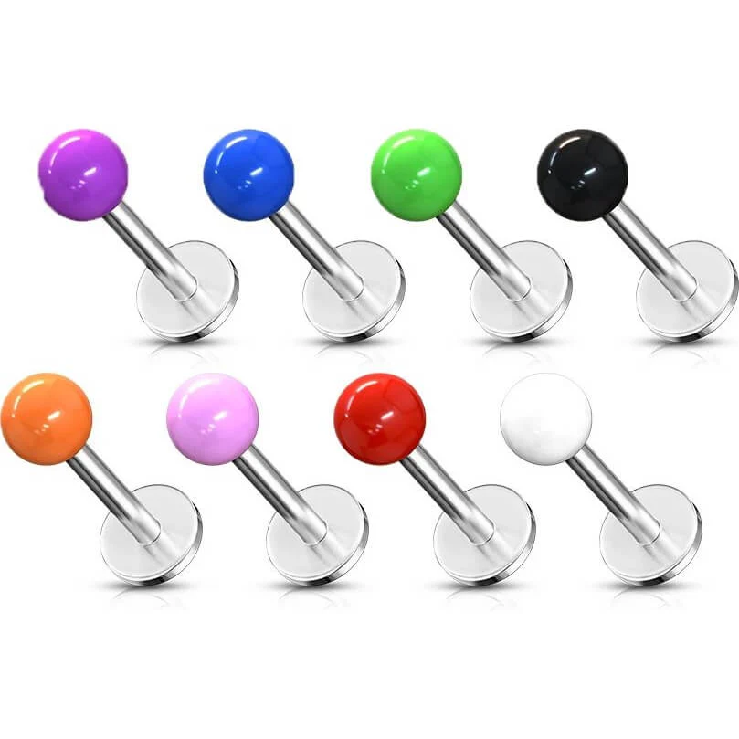 Labret kulka akrylowa, 8 sztuk