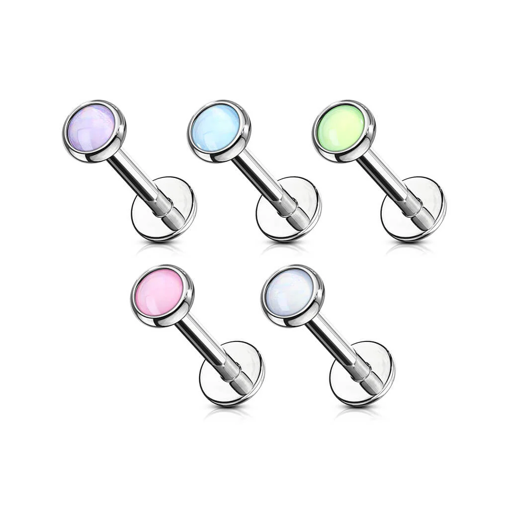 Labret rozświetlający kamień syntetyczny gwint wewnętrzny, 5 sztuk - Image 2